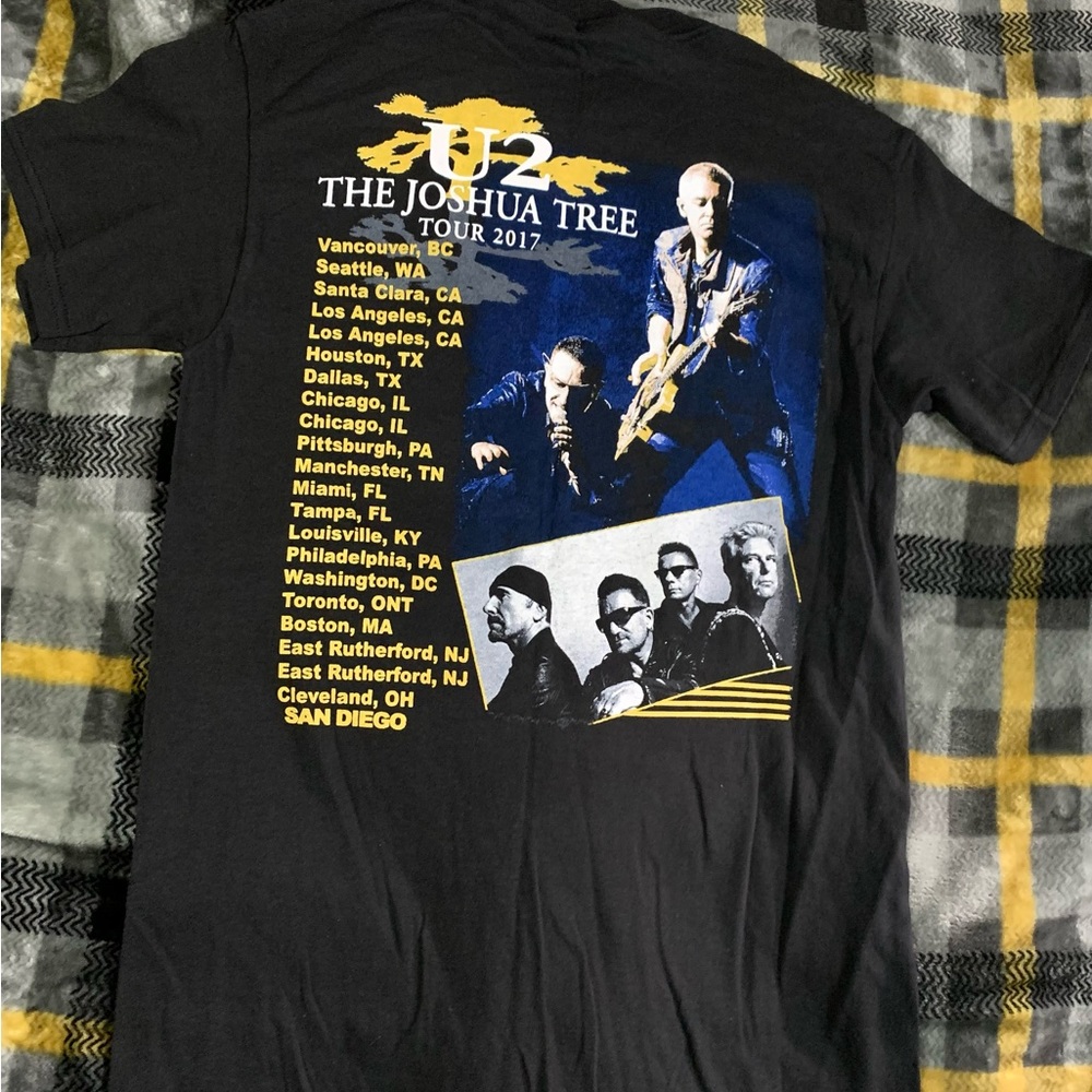 U2 The Joshua Tree Tour 2017 Shirt Band Tee Unisex Adult Sml Fr/Rr Design
